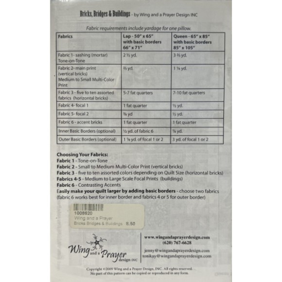 Vintage ©2009 - Wing and a Prayer Designs - Bricks, Bridges and Buildings Quilt - Picture 2 of 2